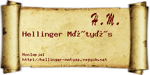 Hellinger Mátyás névjegykártya